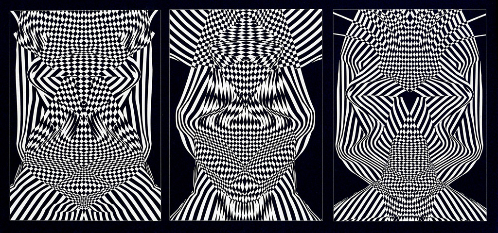 1967, carta a righe e tre interferenze speculari